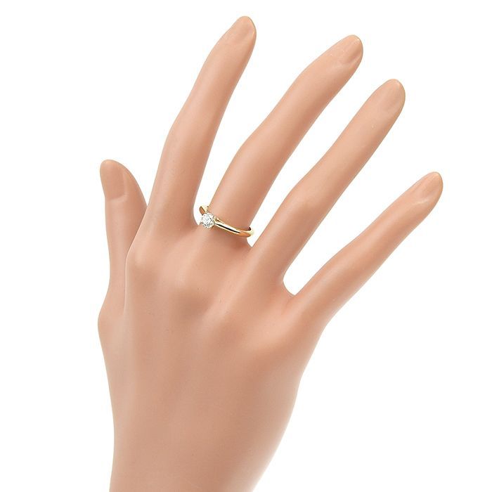 Cartier Solitaire Diamond Ring 18K Pink Gold 750 Pink Gold Diamond #50 Equivalen