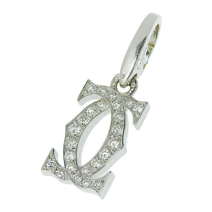 Cartier 2ccharm Diamond Pendant Top 18K White Gold 750 White Gold Diamond Charm