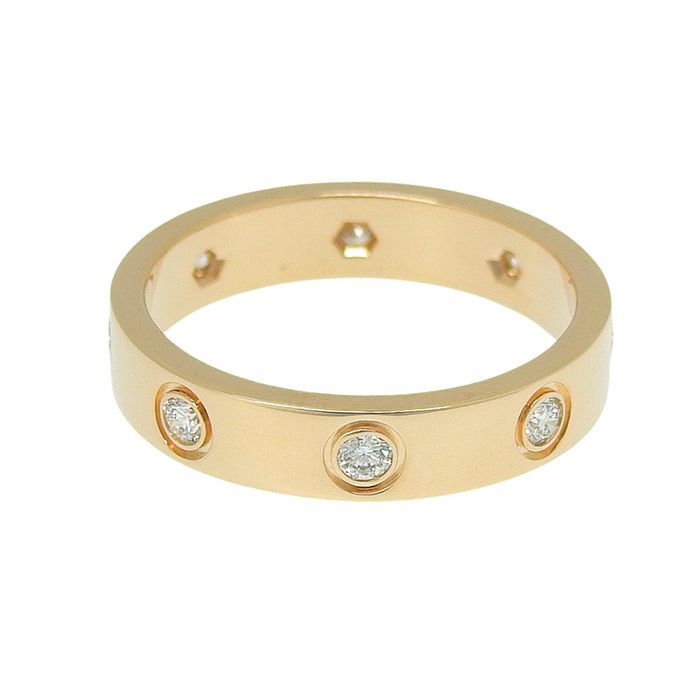 Cartier Mini Love 8P Diamond Ring 18K Pink Gold 750 Pink Gold Diamond #49