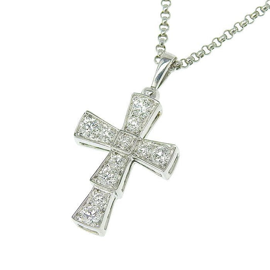 Bvlgari Bulgari Serpenti Small Cross Diamond Necklace 354038 18K White Gold 750