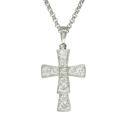 Bvlgari Bulgari Serpenti Small Cross Diamond Necklace 354038 18K White Gold 750