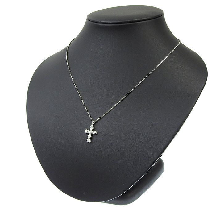 Bvlgari Bulgari Serpenti Small Cross Diamond Necklace 354038 18K White Gold 750