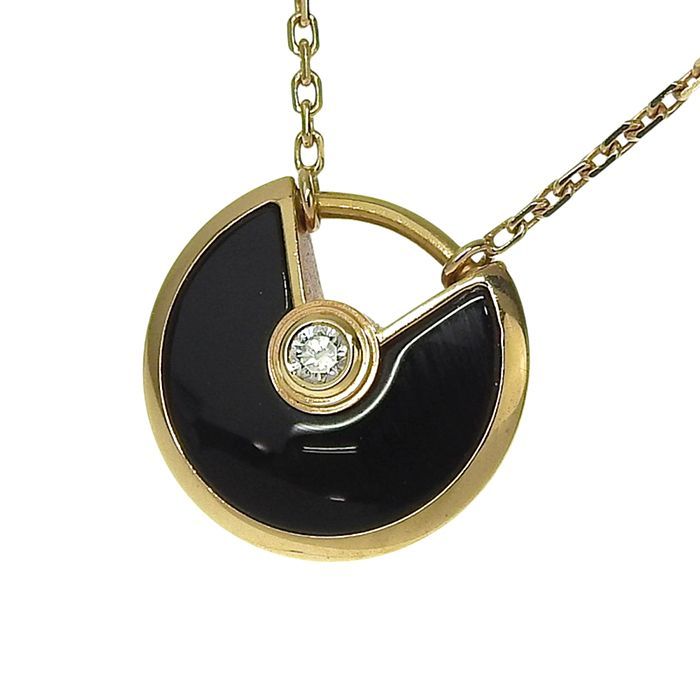 Cartier Amourette De Cartier XS Onyx Diamond Necklace B3047200 18K Pink Gold