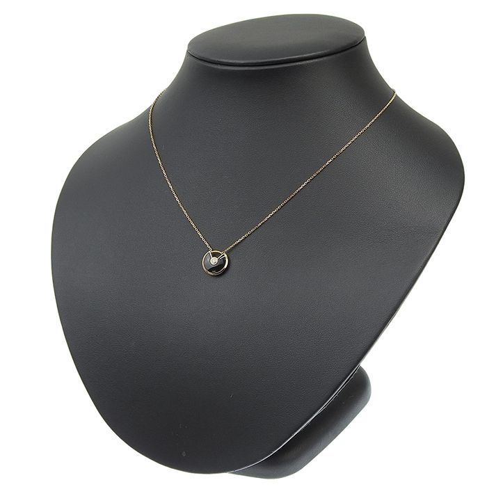 Cartier Amourette De Cartier XS Onyx Diamond Necklace B3047200 18K Pink Gold