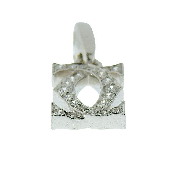 Cartier 2ccharm Diamond Pendant Top 18K White Gold 750 White Gold Diamond Charm