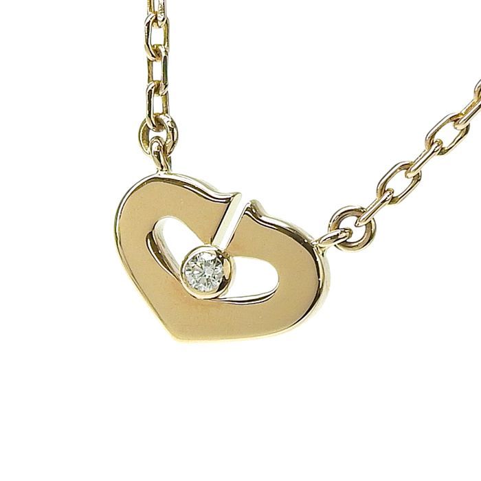 Cartier C Heart Small Diamond Necklace 18K Pink Gold 750 Pink Gold Diamond