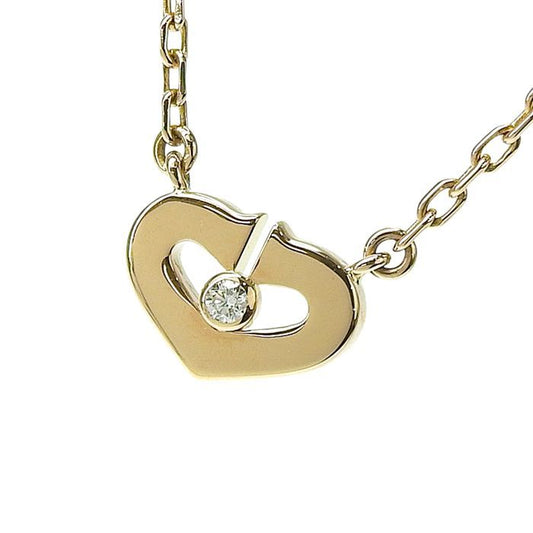 Cartier C Heart Small Diamond Necklace 18K Pink Gold 750 Pink Gold Diamond