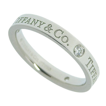 Tiffany & Co Flat Band Diamond Ring Pt950 Platinum Diamond Approx 7.5 Ring