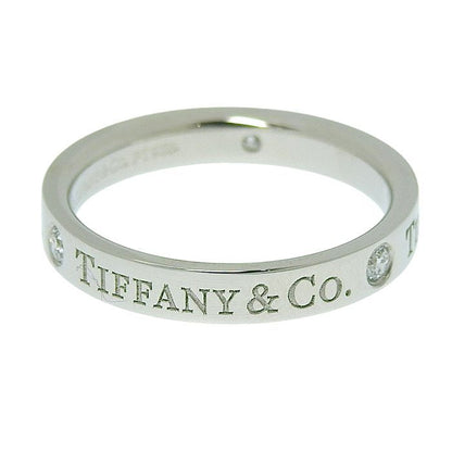 Tiffany & Co Flat Band Diamond Ring Pt950 Platinum Diamond Approx 7.5 Ring