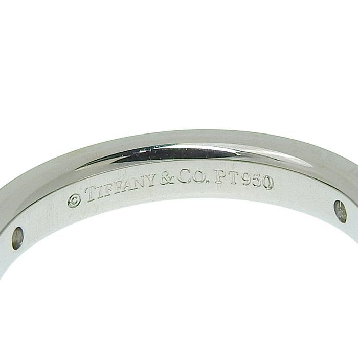 Tiffany & Co Flat Band Diamond Ring Pt950 Platinum Diamond Approx 7.5 Ring