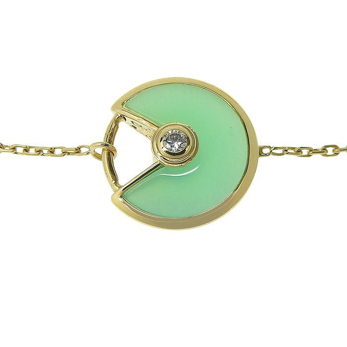 Cartier Amulet De Cartier XS Chrysoprase Diamond Bracelet 18K Yellow Gold 750