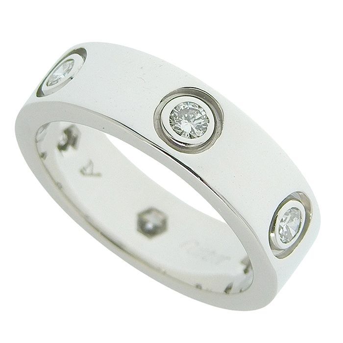 Cartier Love 6P Diamond Ring B4026050 18K White Gold 750 White Gold Diamond #50