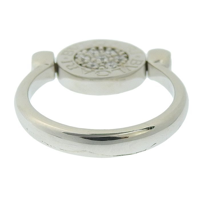 Bvlgari Flip Diamond Onyx Ring 18K White Gold 750 White Gold Diamond Onyx #52