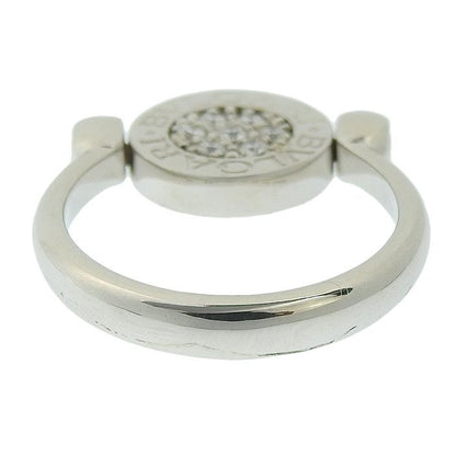 Bvlgari Flip Diamond Onyx Ring 18K White Gold 750 White Gold Diamond Onyx #52