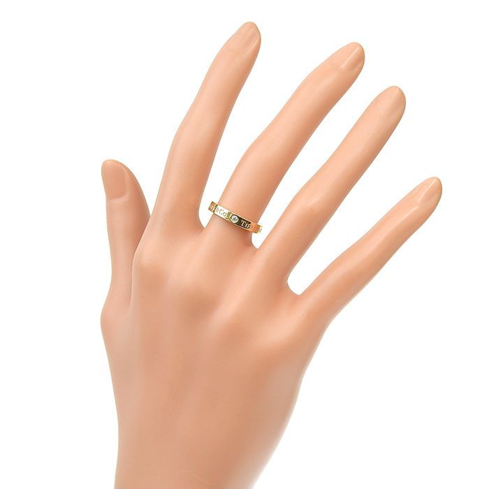 Tiffany & Co Flat Band Diamond Ring 18K Pink Gold 750 Pink Gold Diamond Approx