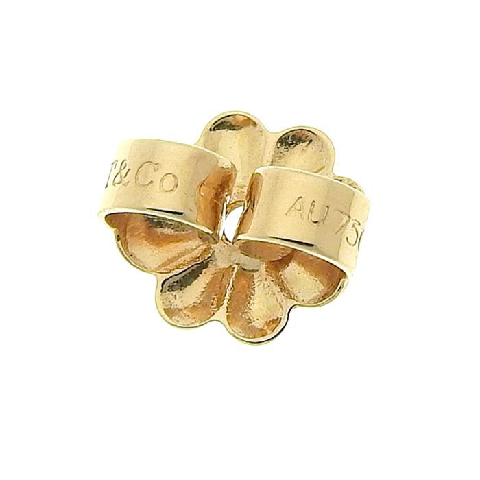 Tiffany & Co Fleur De Lys Stem Diamond Earrings 18K Pink Gold 750 Pink Gold