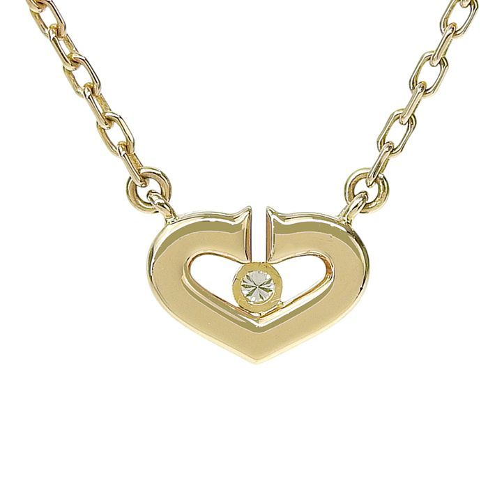 Cartier C Heart Small Diamond Necklace 18K Pink Gold 750 Pink Gold Diamond