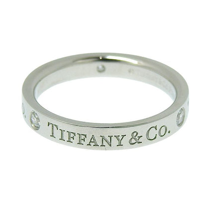 Tiffany & Co Flat Band Diamond Ring Pt950 Platinum Diamond Approx 7.5 Ring