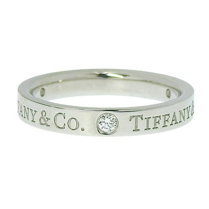 Tiffany & Co Flat Band Diamond Ring Pt950 Platinum Diamond Approx 7.5 Ring