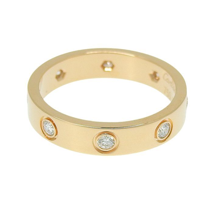 Cartier Mini Love 8P Diamond Ring 18K Pink Gold 750 Pink Gold Diamond #49