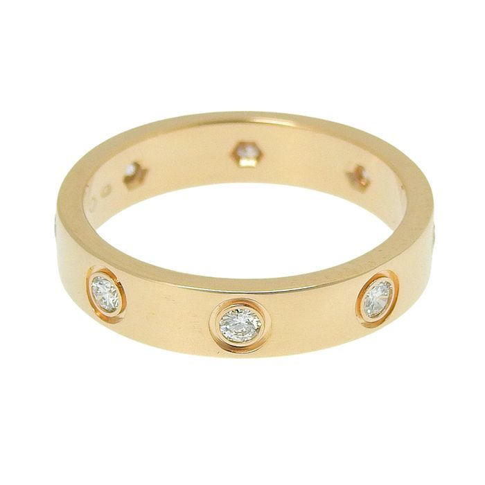 Cartier Mini Love 8P Diamond Ring 18K Pink Gold 750 Pink Gold Diamond #49