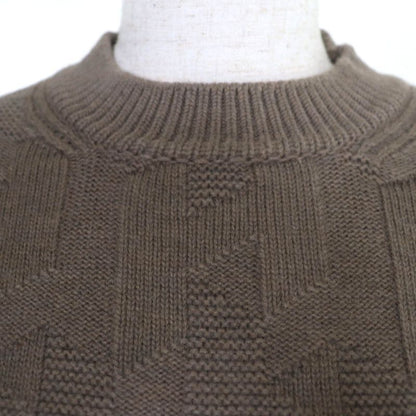 Hermes 24AW 4h2523d3 100% Wool H Pattern Long-sleeved Knit Dress Brownish 36