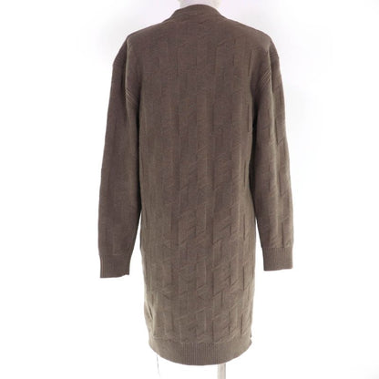 Hermes 24AW 4h2523d3 100% Wool H Pattern Long-sleeved Knit Dress Brownish 36