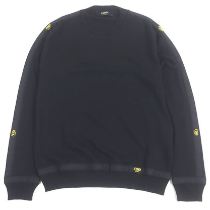 □fendi 2020 Fzy131 Side Logo Label Light Hand Sweater Long Sleeve Knit Black 44