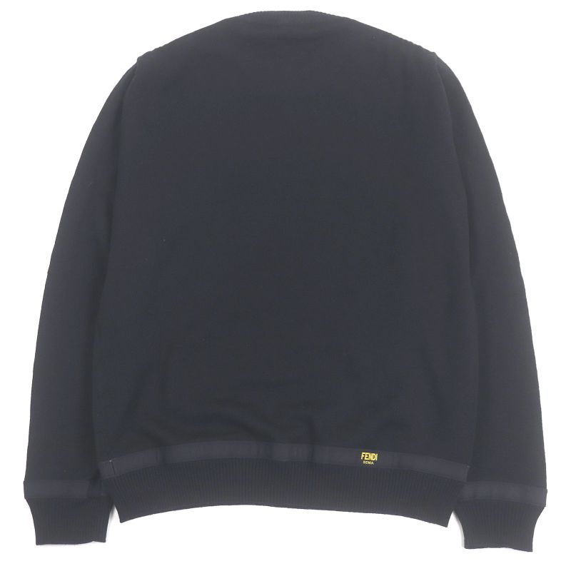 □fendi 2020 Fzy131 Side Logo Label Light Hand Sweater Long Sleeve Knit Black 44
