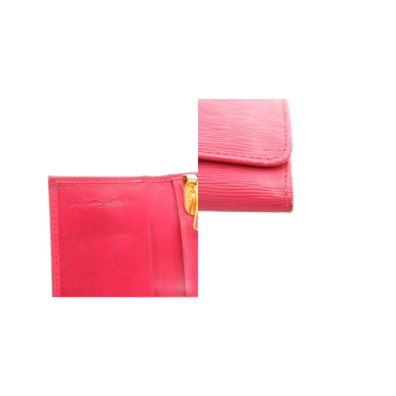 Prada Saffiano Key Case Leather Genuine Pink 4strands JS