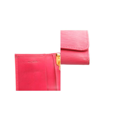Prada Saffiano Key Case Leather Genuine Pink 4strands JS