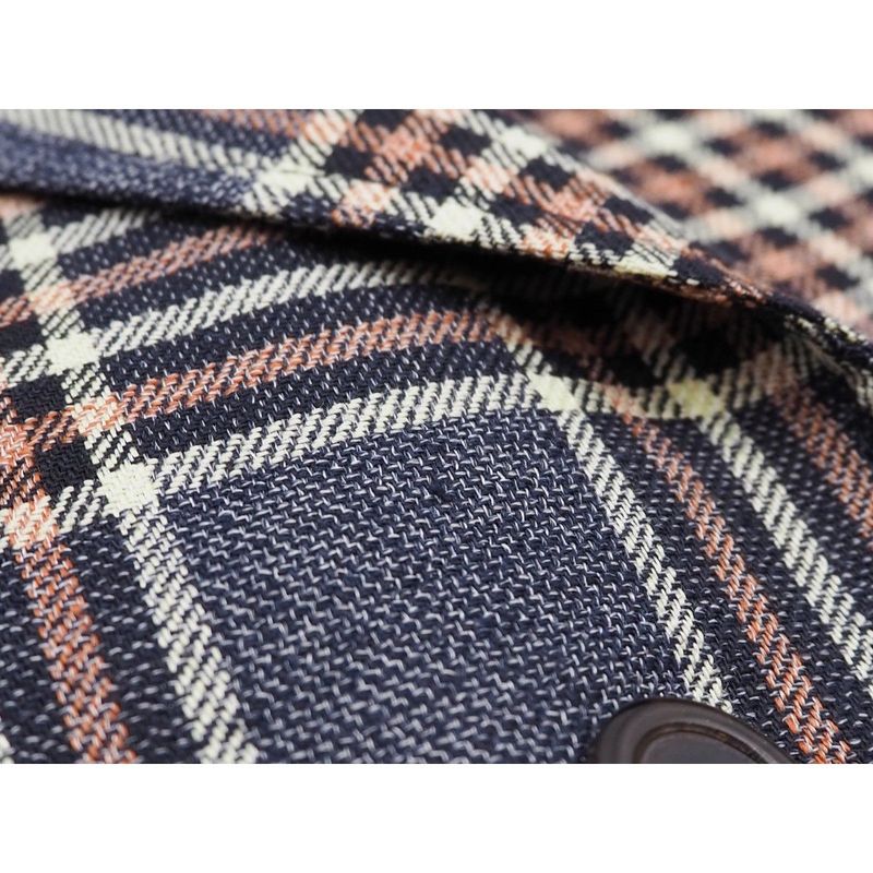 Gucci Jacket Outerwear Single Breasted Casual Women's Check Navy Light Pink