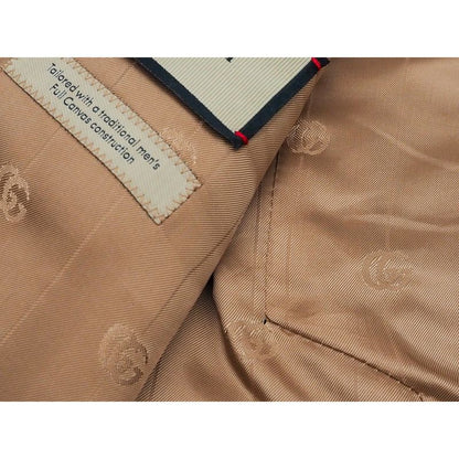 Gucci Jacket Outerwear Single Breasted Casual Women's Check Navy Light Pink
