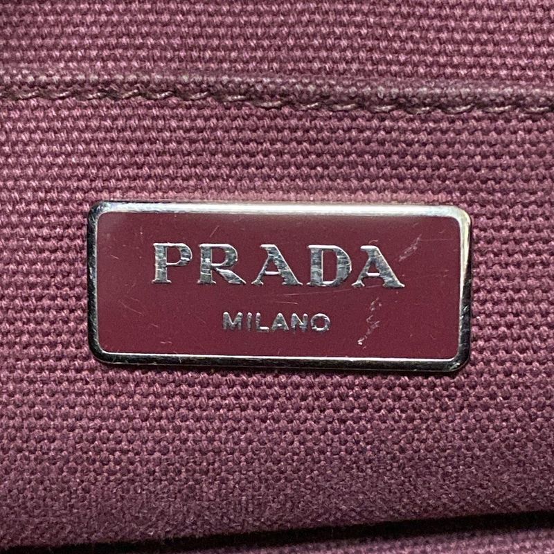 Prada Tote Bag Canapa B2642b Black And Red Camouflage Pattern