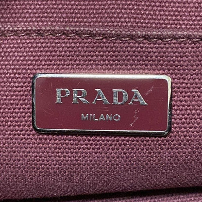 Prada Tote Bag Canapa B2642b Black And Red Camouflage Pattern