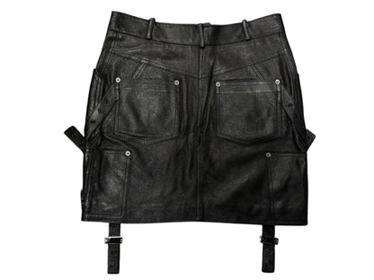 Dior Galliano Era Archive Utility Leather Skirt Black — view 5