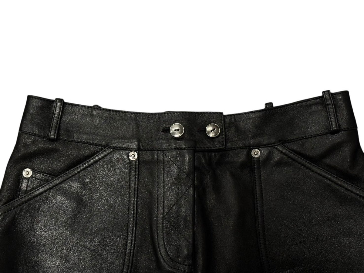 Dior Galliano Era Archive Utility Leather Skirt Black — view 6