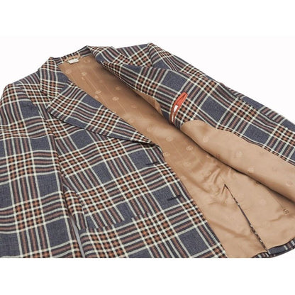 Gucci Jacket Outerwear Single Breasted Casual Women's Check Navy Light Pink