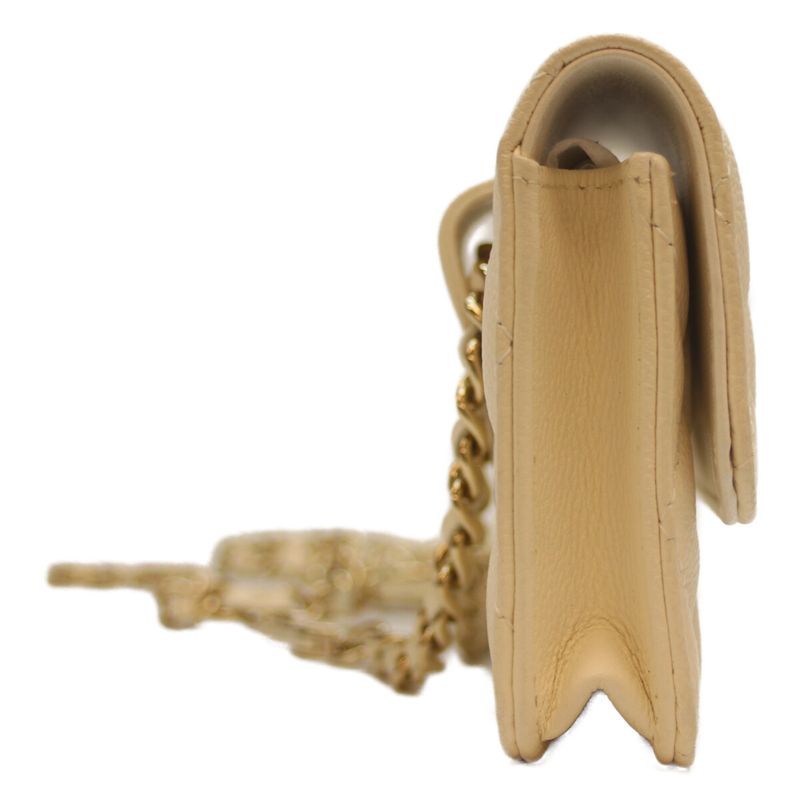 Chanel Ap3352 White Caviar Ghardware Matrasse Ribbon Chain Belt Mini Pouch