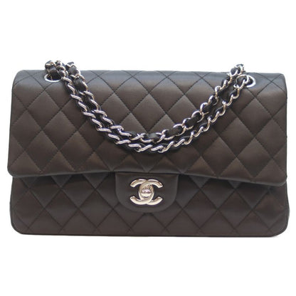 Chanel A01112 No 14 Black Lamb Silver Hardware W Flap Matelasse 25