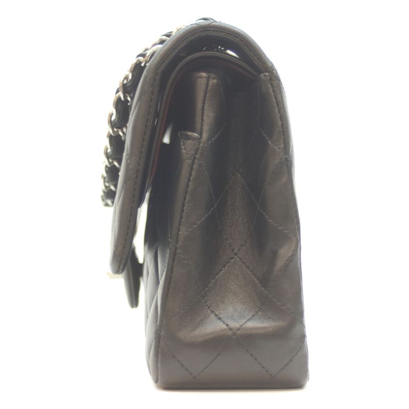 Chanel A01112 No 14 Black Lamb Silver Hardware W Flap Matelasse 25