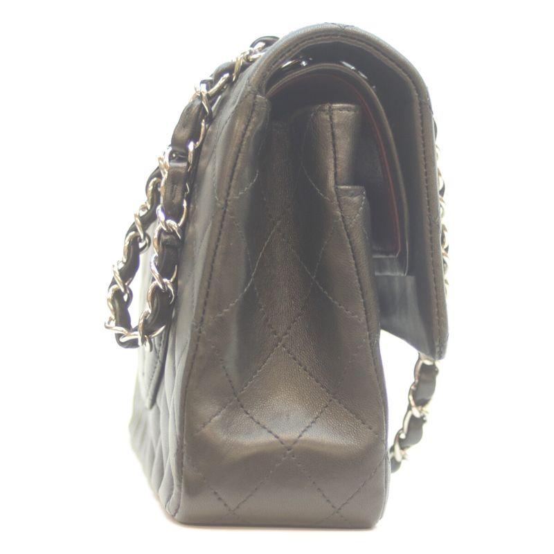 Chanel A01112 No 14 Black Lamb Silver Hardware W Flap Matelasse 25