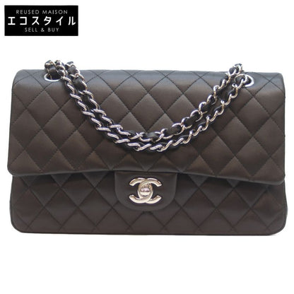 Chanel A01112 No 14 Black Lamb Silver Hardware W Flap Matelasse 25