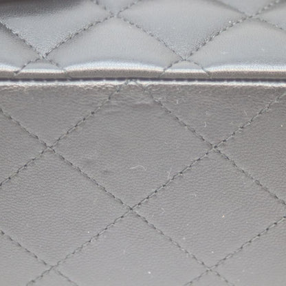 Chanel A01112 No 14 Black Lamb Silver Hardware W Flap Matelasse 25
