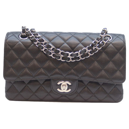Chanel No 21 A01112 Black Caviar Silver Hardware Matelasse 25