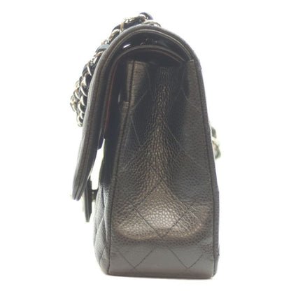 Chanel No 21 A01112 Black Caviar Silver Hardware Matelasse 25