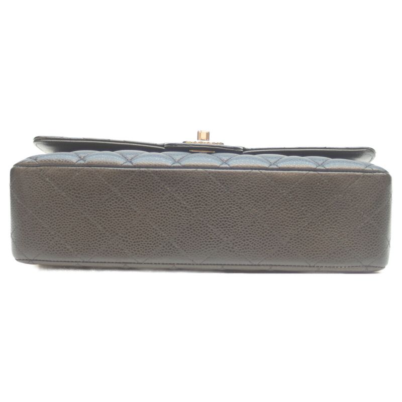 Chanel No 21 A01112 Black Caviar Silver Hardware Matelasse 25