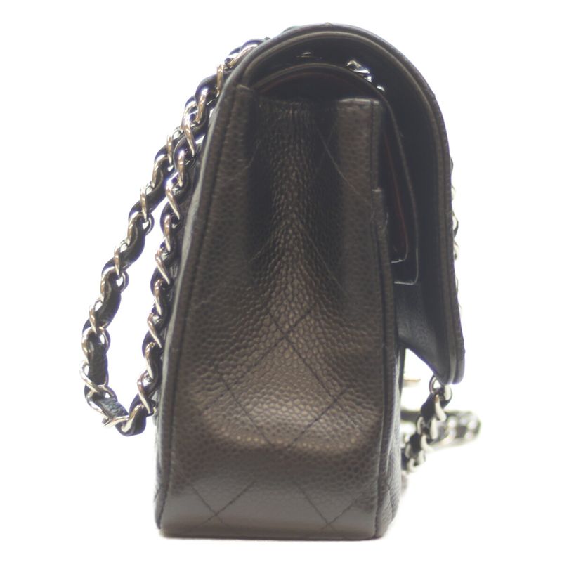 Chanel No 21 A01112 Black Caviar Silver Hardware Matelasse 25