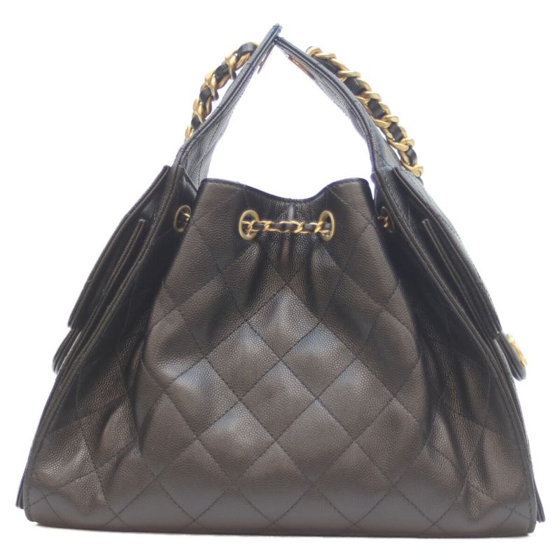 Chanel 25SS As5293 Black Caviar Grained Calfskin Ghardware Chanel 25 Small