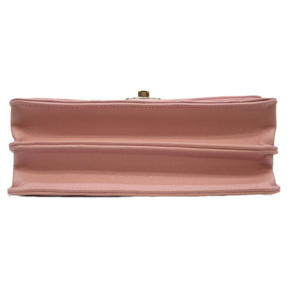 Chanel 25SS Ap4498 Pink Caviar Silver Hardware Top Handle Chain Clutch Shoulder